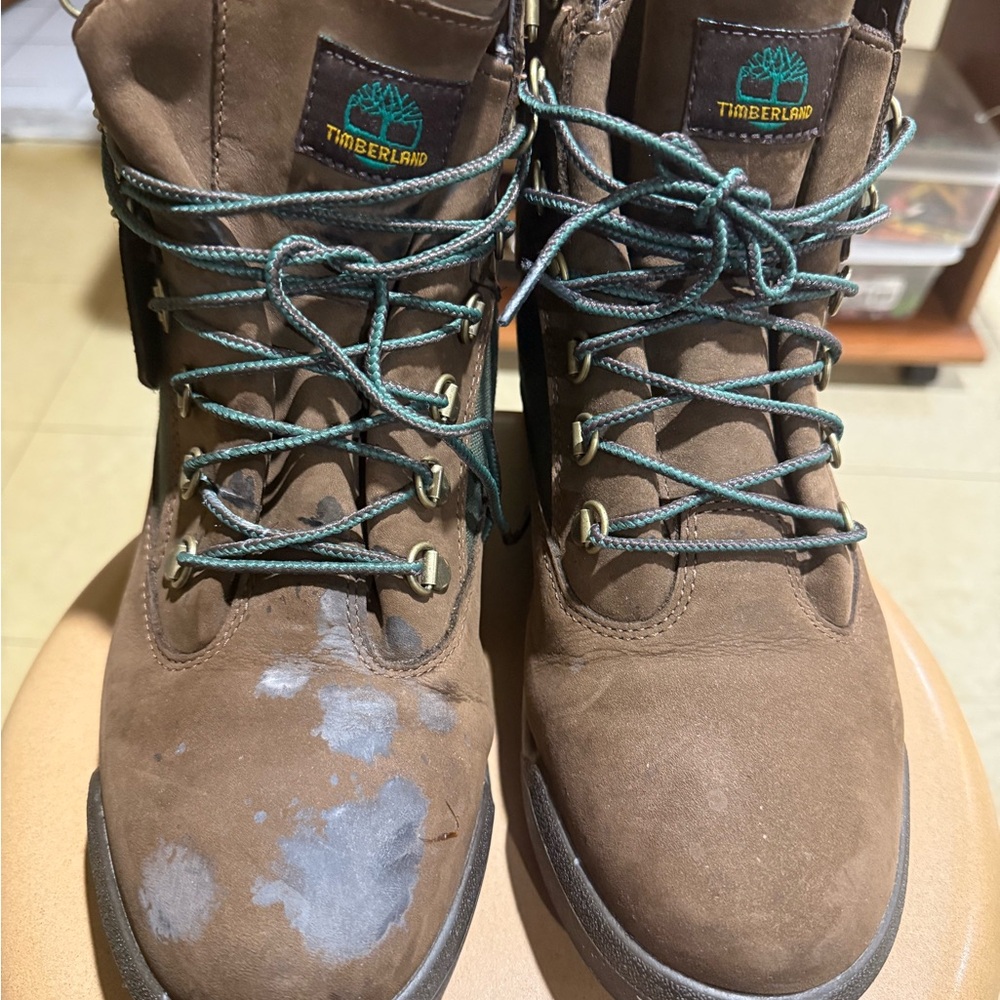 Timberland Brown and Green Field High Boots (Swamps) Men’s 10.5